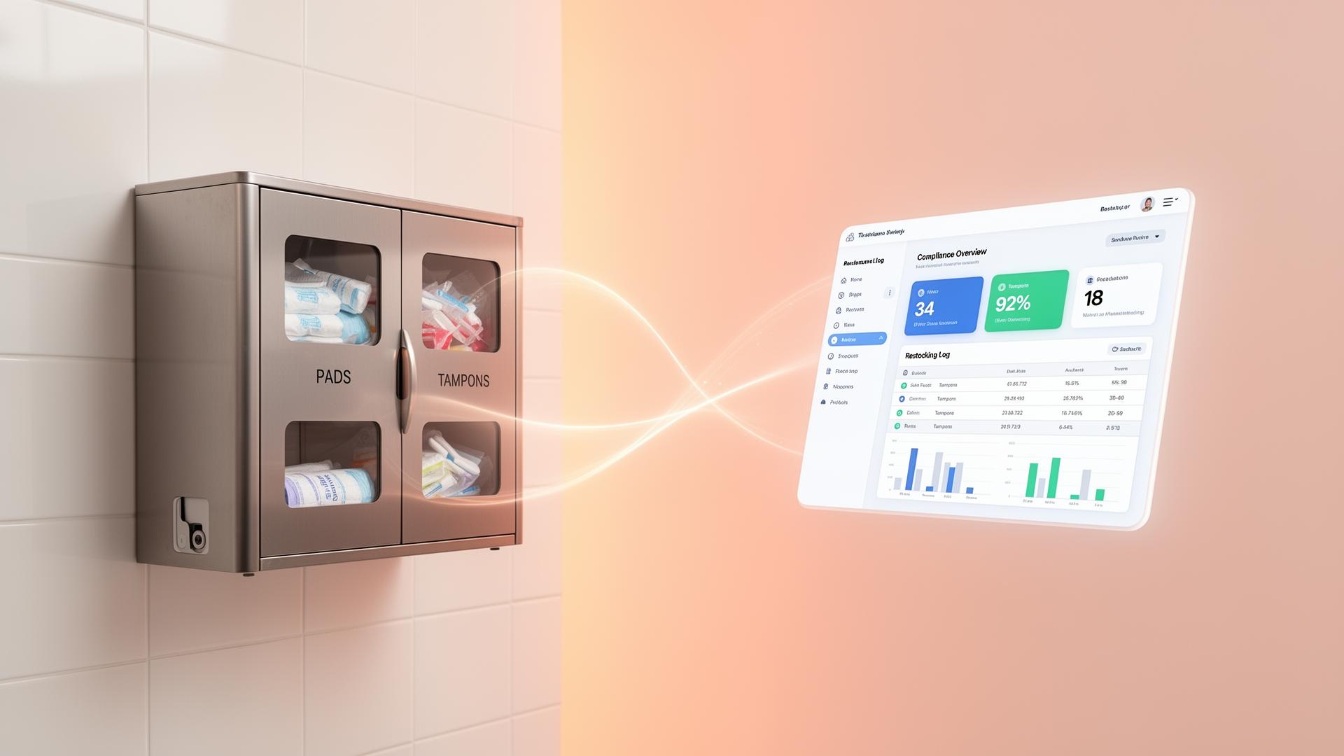 Modern facility restroom with Nila dispenser